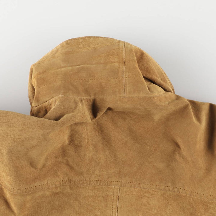 Middlebrook Park A-2 Hidden Button Suede Leather Flight Jacket, Men's Size M Genuine Leather Suede Leather Beige type Vintage Second Hand