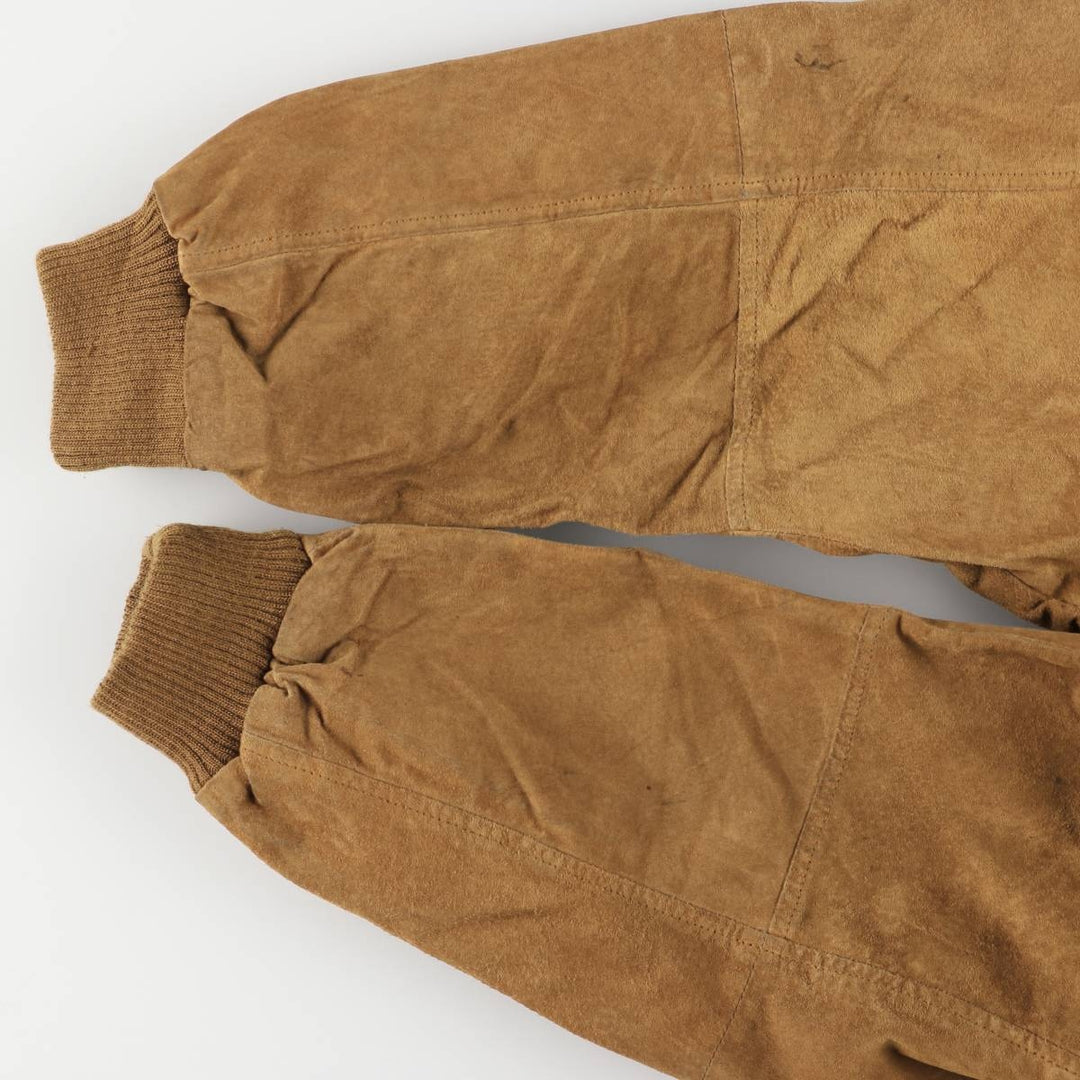 Middlebrook Park A-2 Hidden Button Suede Leather Flight Jacket, Men's Size M Genuine Leather Suede Leather Beige type Vintage Second Hand