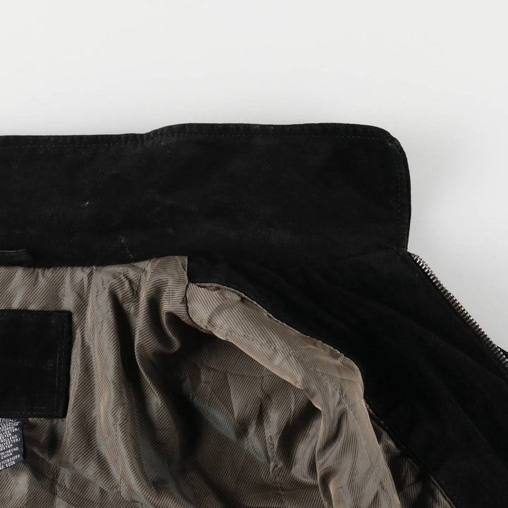 KNIGHTSBRIDGE Swing Top Padded Suede Leather Sports Jacket, Men's Size M Genuine Leather Suede Leather black type Vintage Second Hand