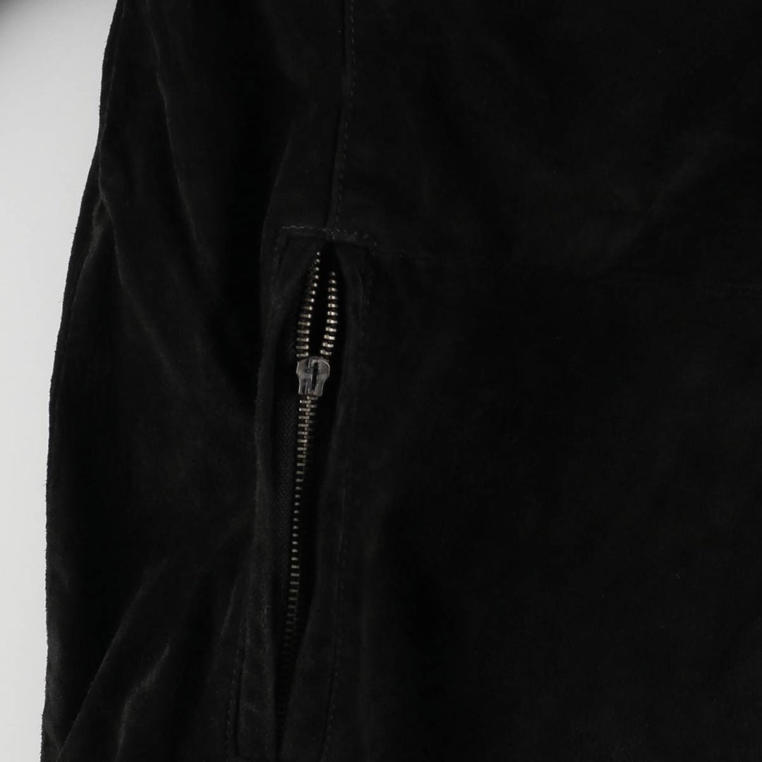 KNIGHTSBRIDGE Swing Top Padded Suede Leather Sports Jacket, Men's Size M Genuine Leather Suede Leather black type Vintage Second Hand