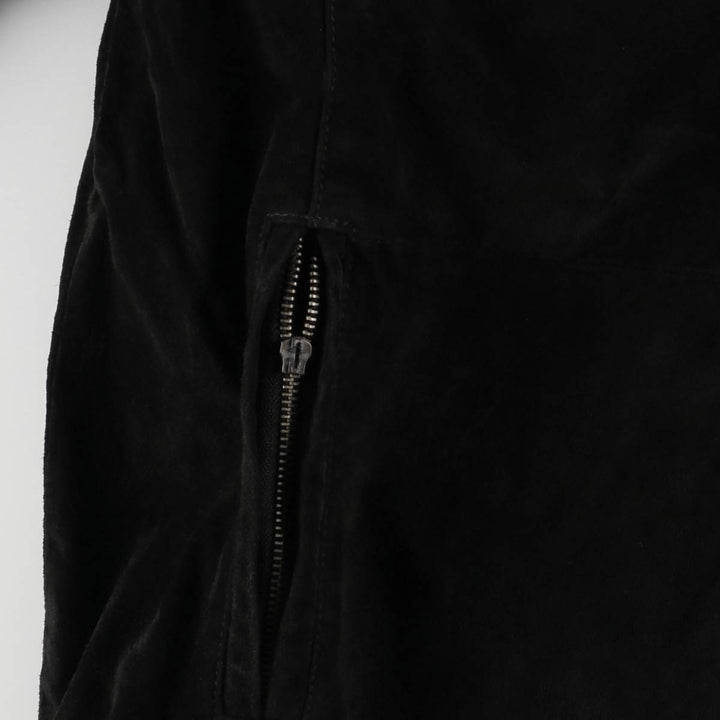 KNIGHTSBRIDGE Swing Top Padded Suede Leather Sports Jacket, Men's Size M Genuine Leather Suede Leather black type Vintage Second Hand