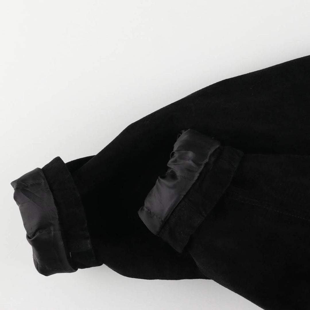 KNIGHTSBRIDGE Swing Top Padded Suede Leather Sports Jacket, Men's Size M Genuine Leather Suede Leather black type Vintage Second Hand