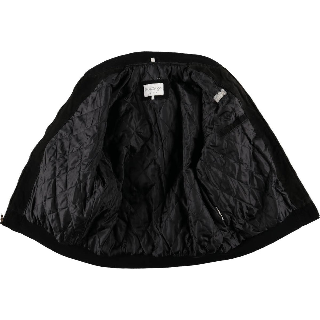 Vintage LEATHER suede leather blouson, men's size L Genuine Leather Suede Leather black type Vintage Second Hand