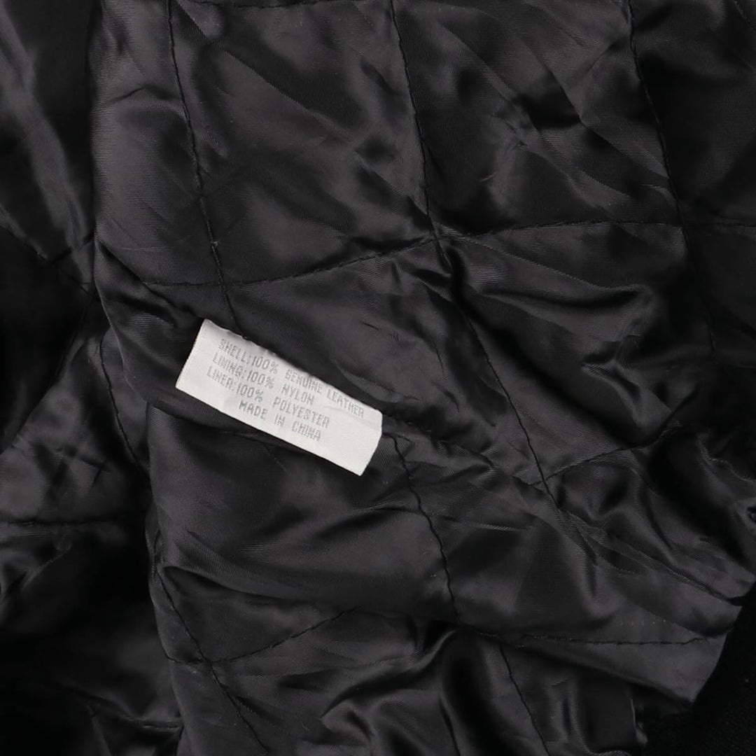 Vintage LEATHER suede leather blouson, men's size L Genuine Leather Suede Leather black type Vintage Second Hand