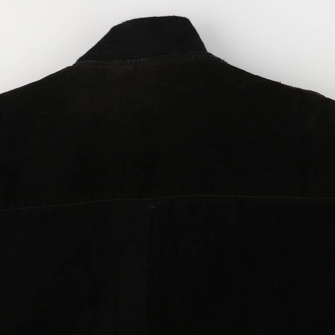 Vintage LEATHER suede leather blouson, men's size L Genuine Leather Suede Leather black type Vintage Second Hand