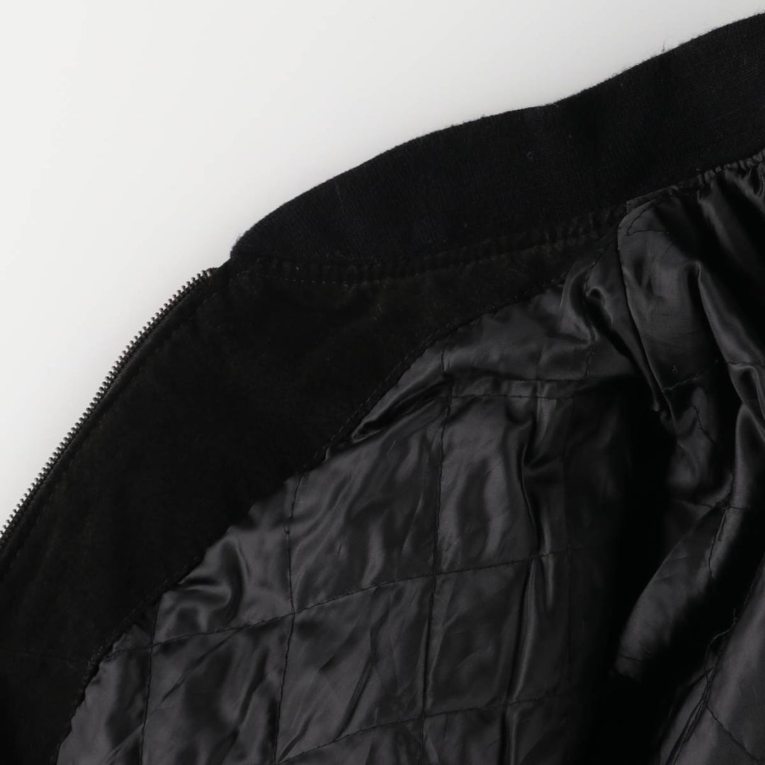 Vintage LEATHER suede leather blouson, men's size L Genuine Leather Suede Leather black type Vintage Second Hand