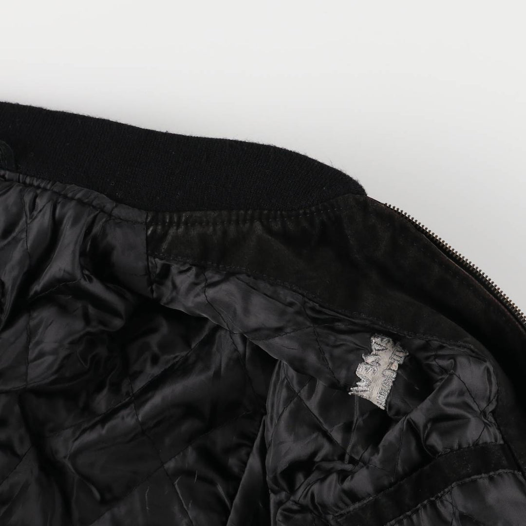 Vintage LEATHER suede leather blouson, men's size L Genuine Leather Suede Leather black type Vintage Second Hand