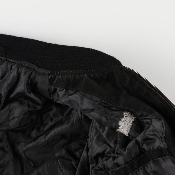 Vintage LEATHER suede leather blouson, men's size L Genuine Leather Suede Leather black type Vintage Second Hand
