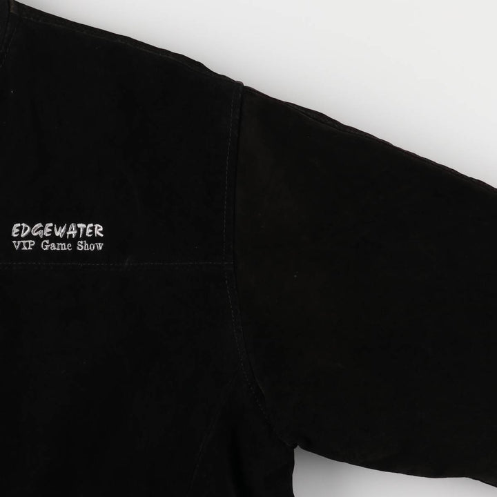 Vintage LEATHER suede leather blouson, men's size L Genuine Leather Suede Leather black type Vintage Second Hand