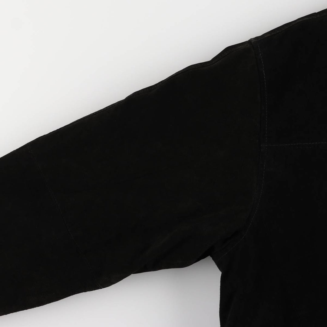 Vintage LEATHER suede leather blouson, men's size L Genuine Leather Suede Leather black type Vintage Second Hand