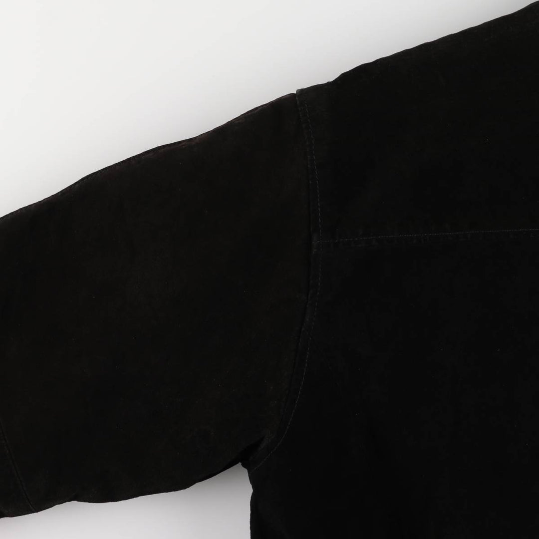 Vintage LEATHER suede leather blouson, men's size L Genuine Leather Suede Leather black type Vintage Second Hand