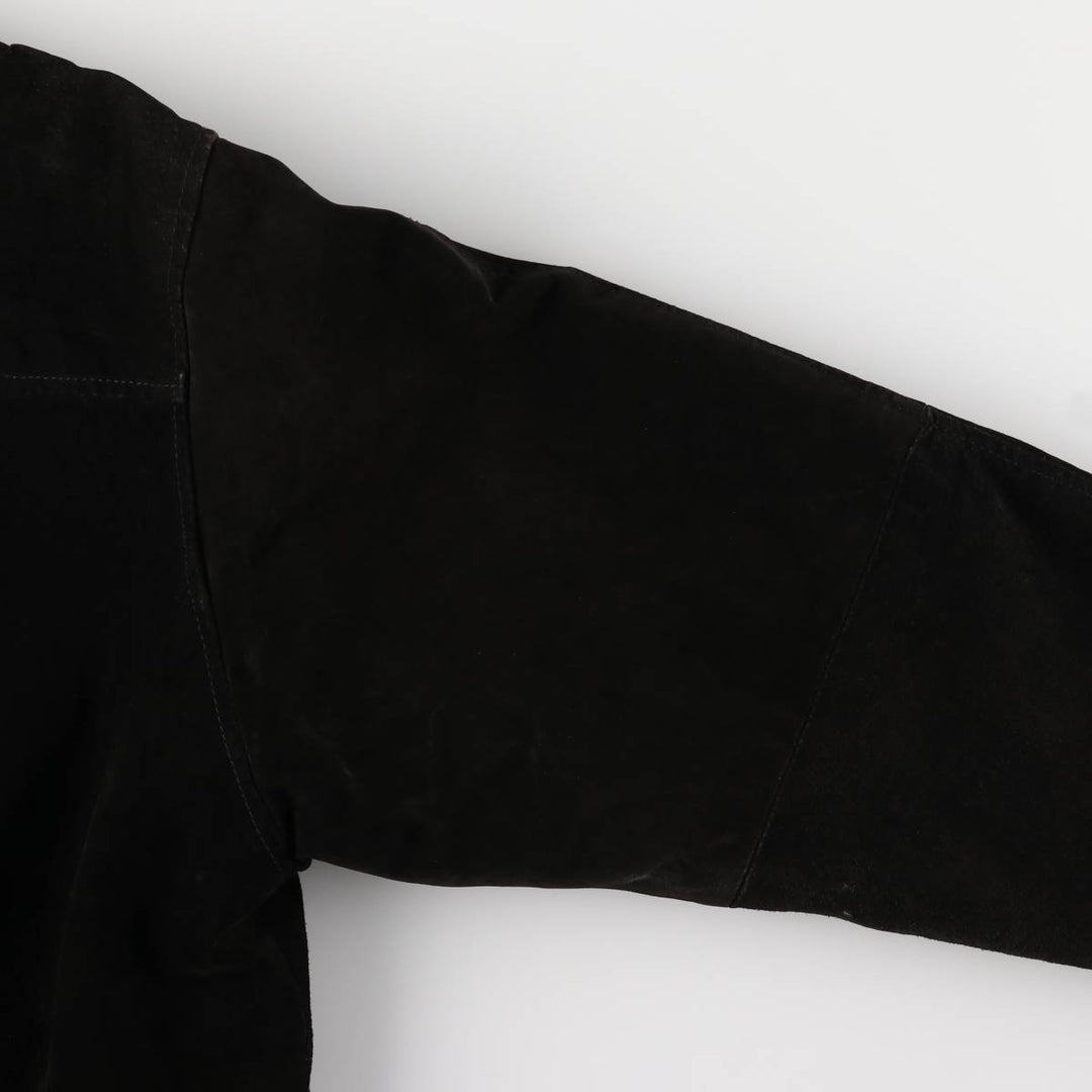Vintage LEATHER suede leather blouson, men's size L Genuine Leather Suede Leather black type Vintage Second Hand