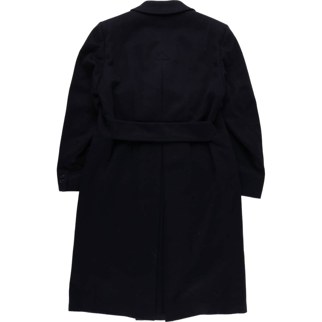 Pierre Cardin wool long coat, men's size M wool navy blue type Vintage Second Hand