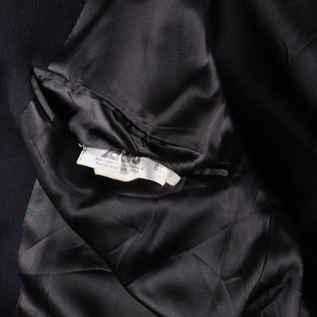 Pierre Cardin wool long coat, men's size M wool navy blue type Vintage Second Hand