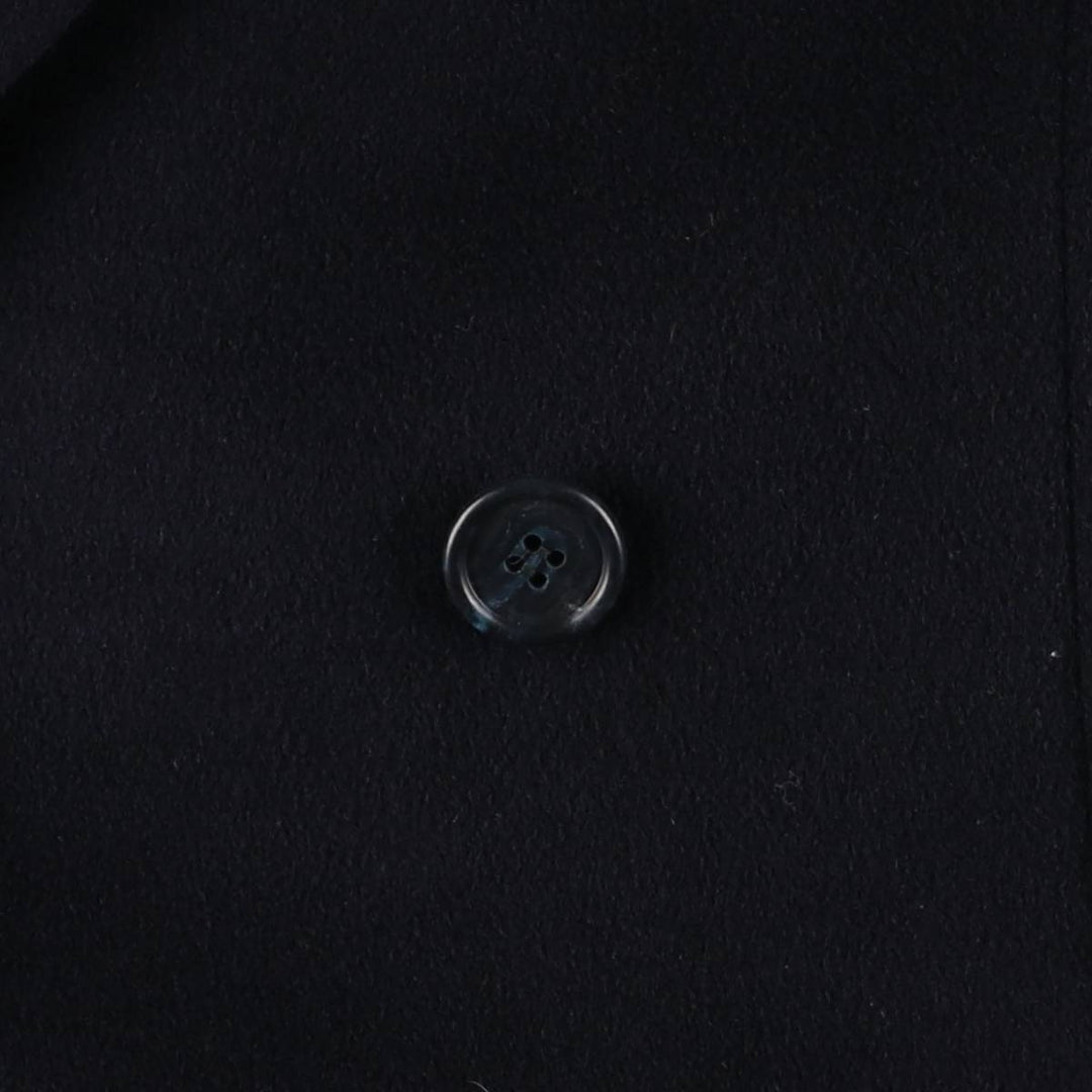 Pierre Cardin wool long coat, men's size M wool navy blue type Vintage Second Hand