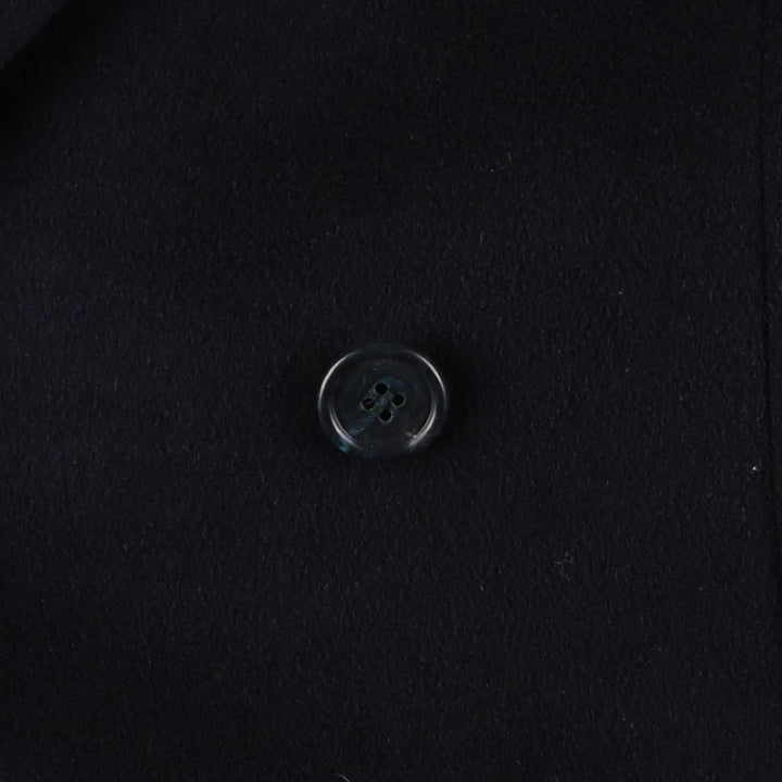 Pierre Cardin wool long coat, men's size M wool navy blue type Vintage Second Hand