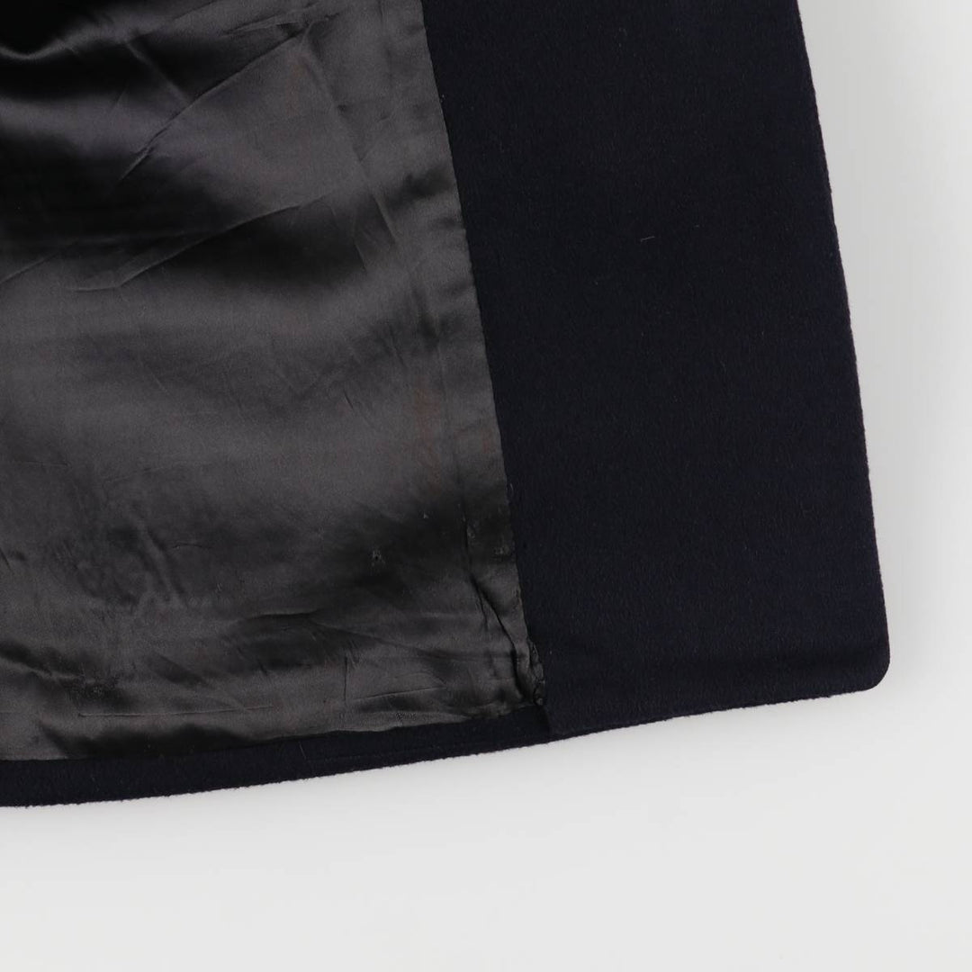 Pierre Cardin wool long coat, men's size M wool navy blue type Vintage Second Hand