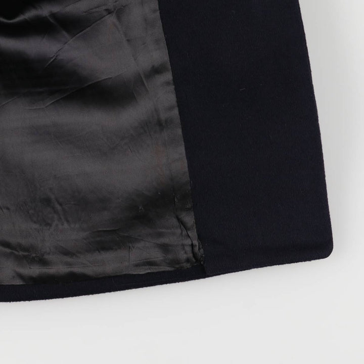 Pierre Cardin wool long coat, men's size M wool navy blue type Vintage Second Hand