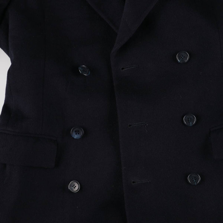 Pierre Cardin wool long coat, men's size M wool navy blue type Vintage Second Hand