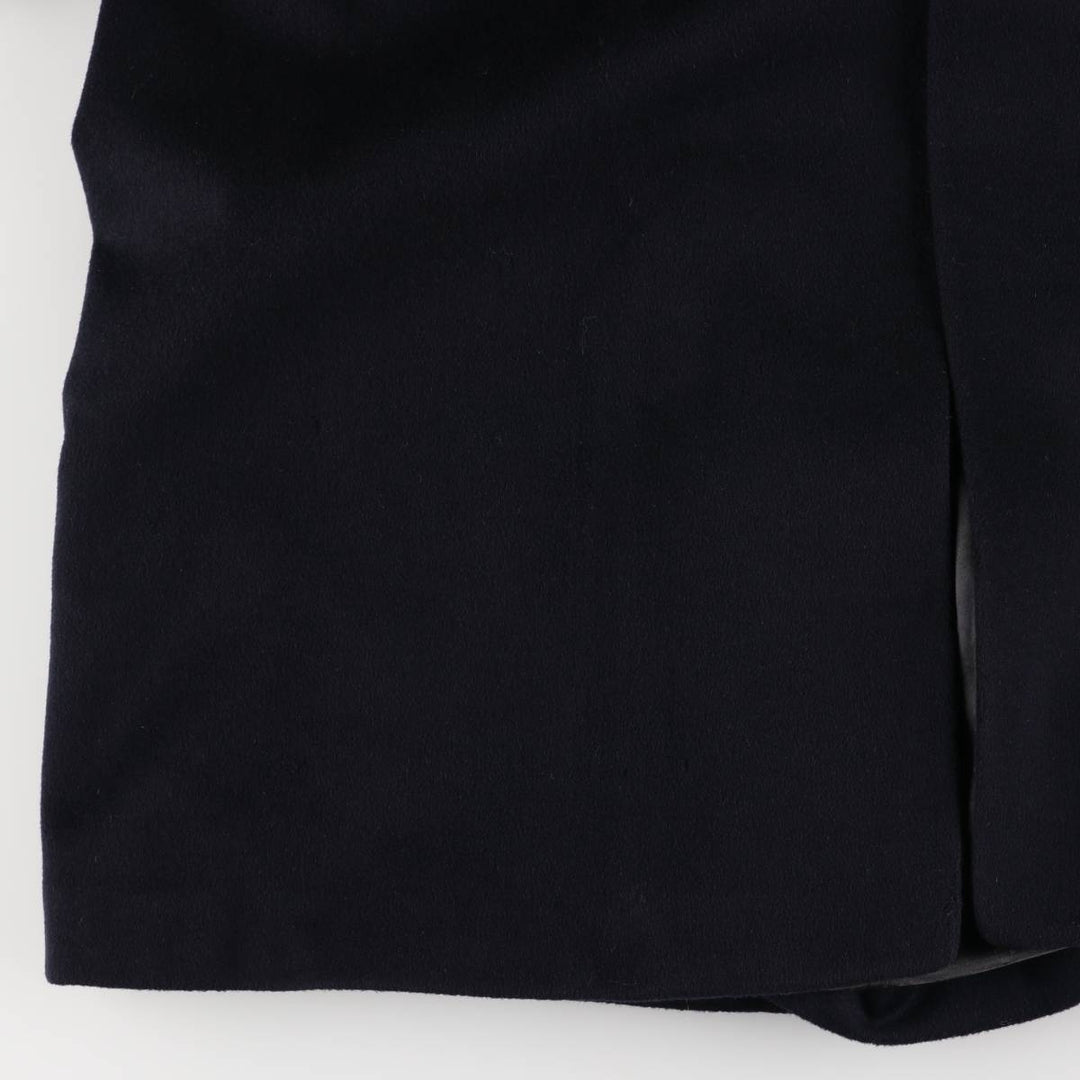 Pierre Cardin wool long coat, men's size M wool navy blue type Vintage Second Hand