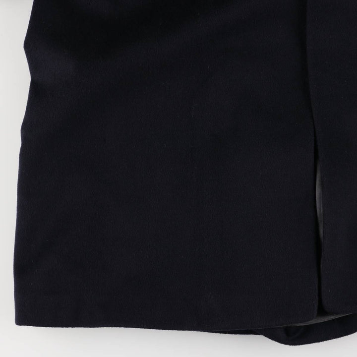 Pierre Cardin wool long coat, men's size M wool navy blue type Vintage Second Hand