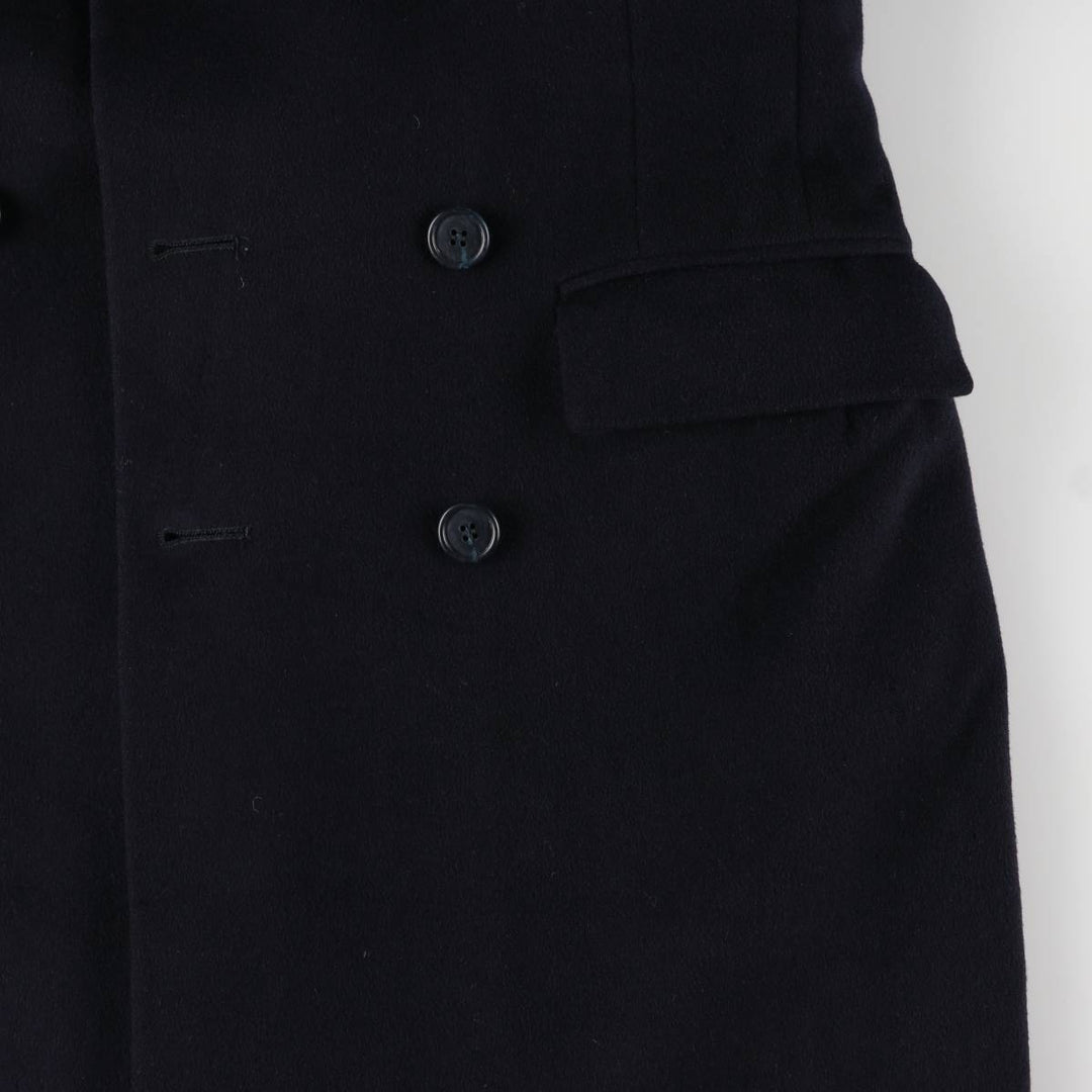 Pierre Cardin wool long coat, men's size M wool navy blue type Vintage Second Hand
