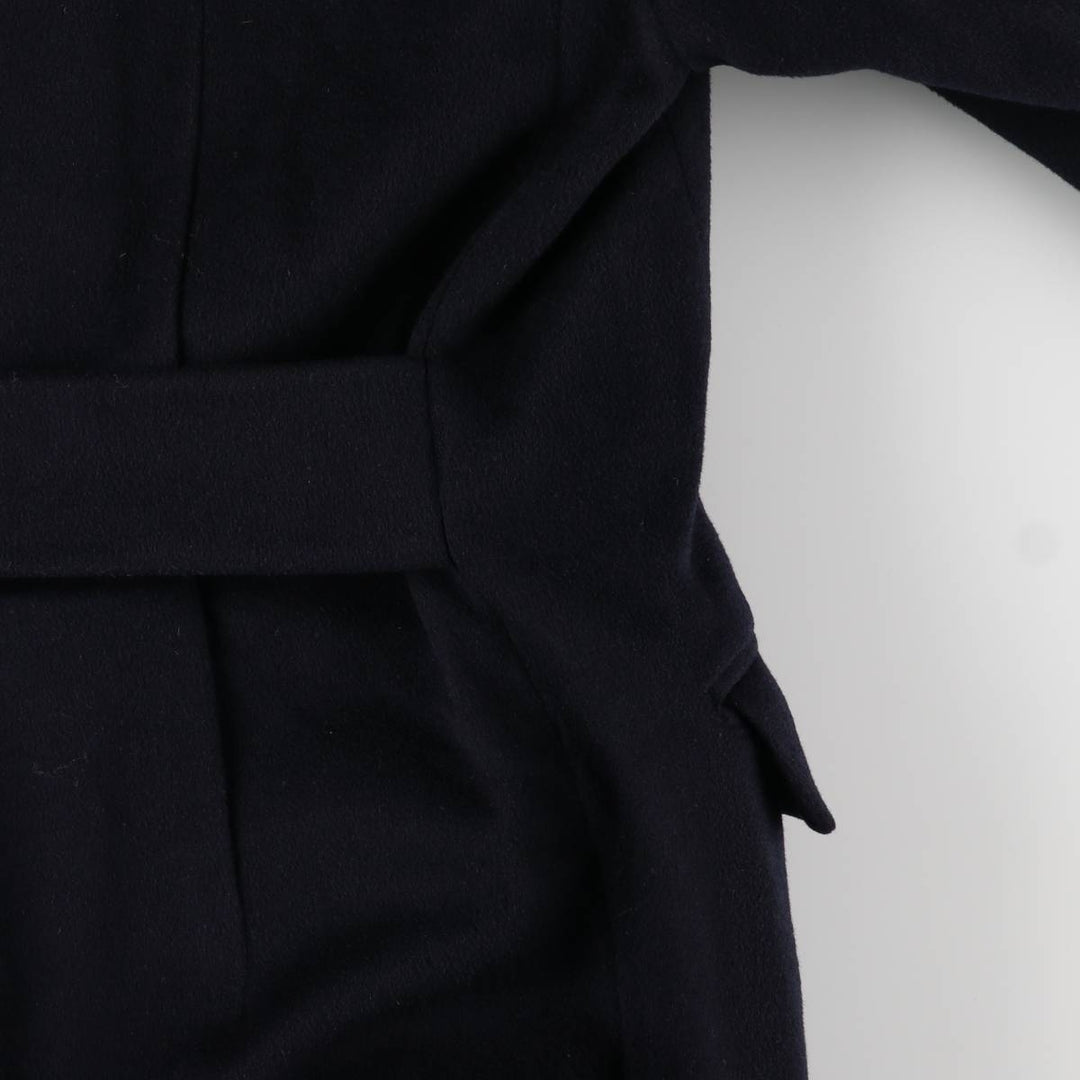 Pierre Cardin wool long coat, men's size M wool navy blue type Vintage Second Hand