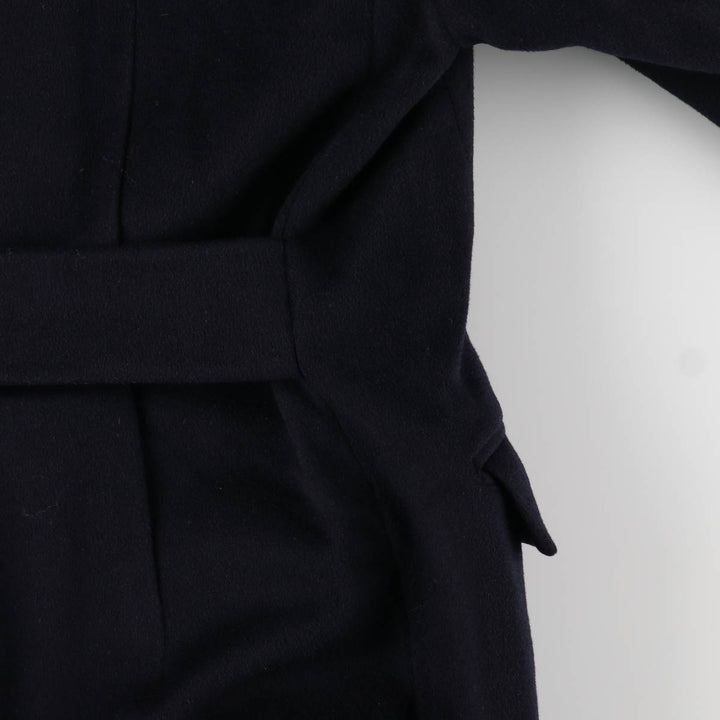 Pierre Cardin wool long coat, men's size M wool navy blue type Vintage Second Hand