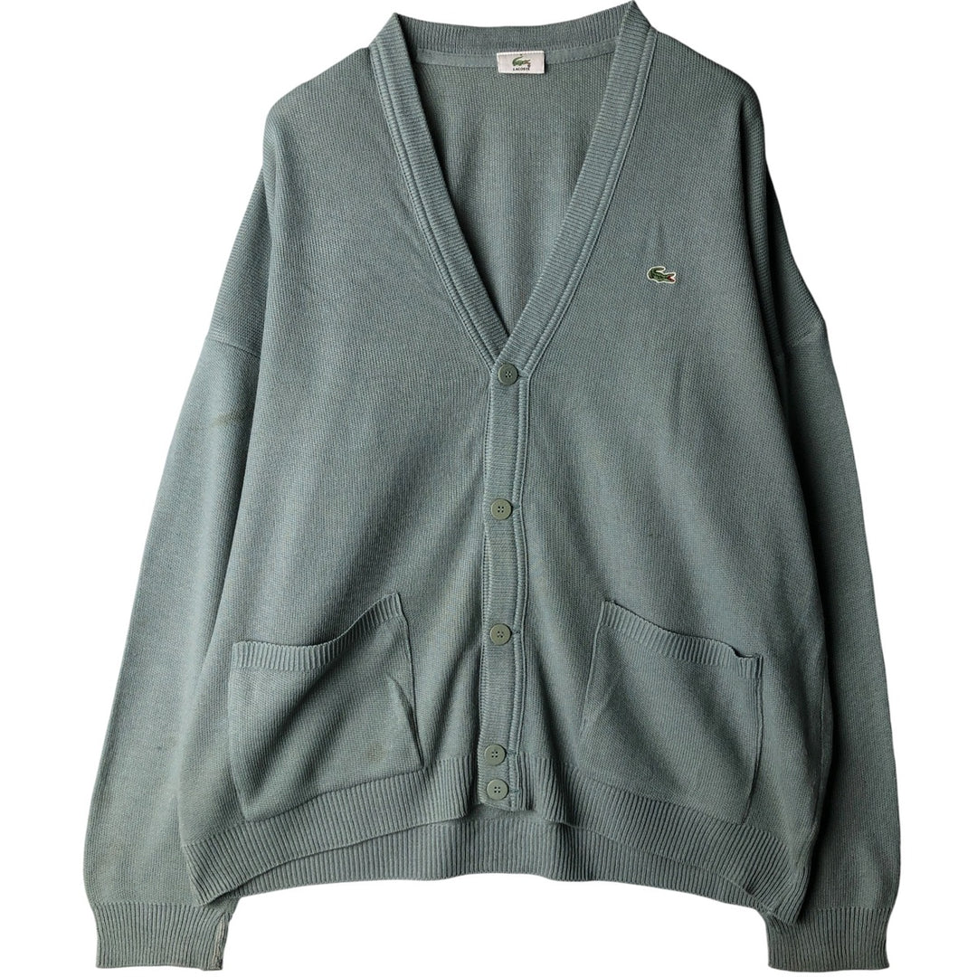 Vintage 70s-80'S Lacoste Acrylic Knit Cardigan, Men's Size XL unclear gray type Vintage Second Hand