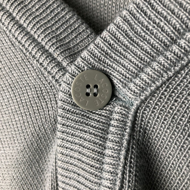 Vintage 70s-80'S Lacoste Acrylic Knit Cardigan, Men's Size XL unclear gray type Vintage Second Hand