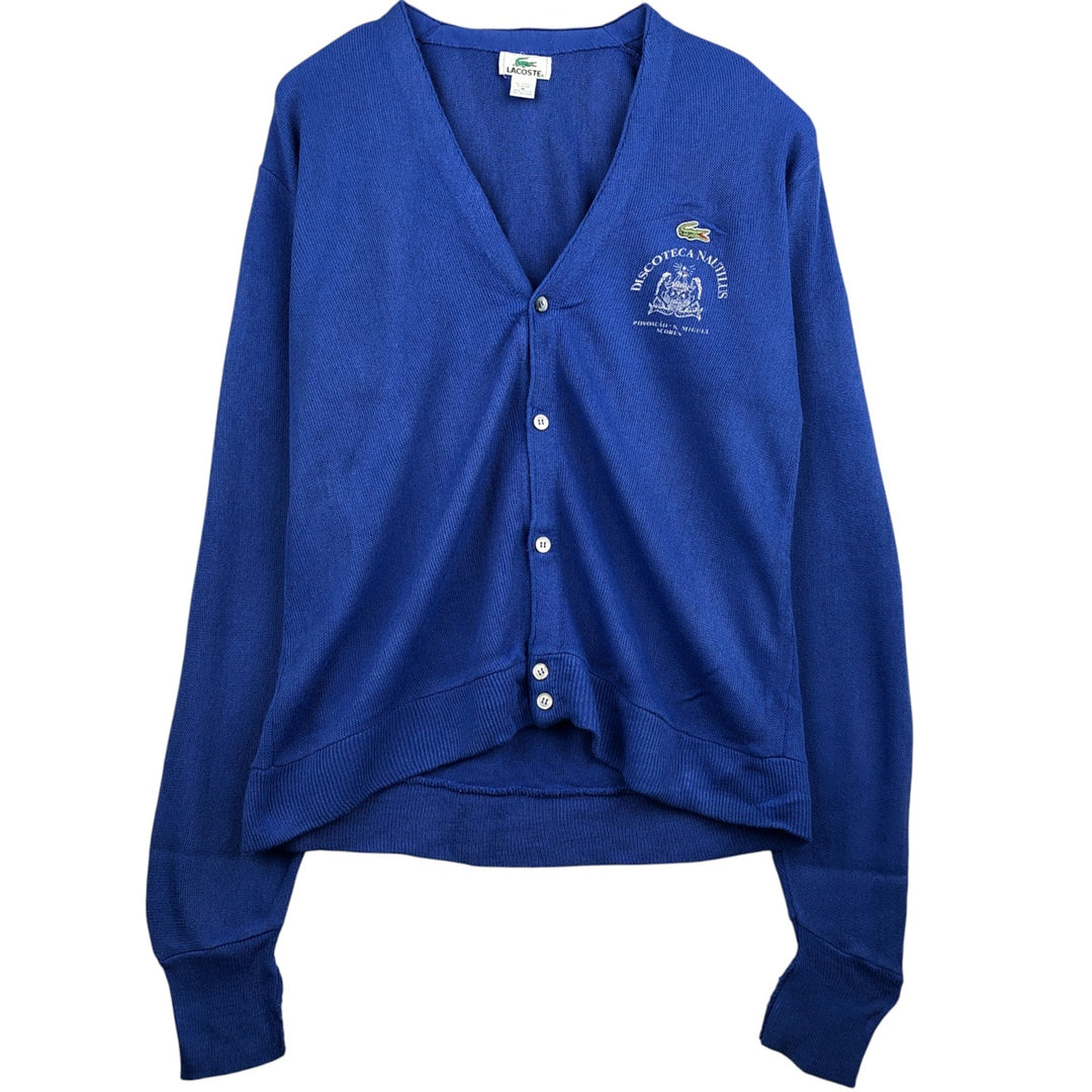 Lacoste Acrylic Knit Cardigan, Made in USA, Men's Size M acrylic blue type Vintage Second Hand