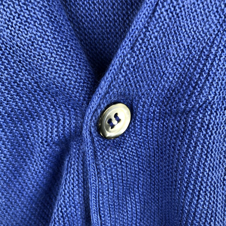 Lacoste Acrylic Knit Cardigan, Made in USA, Men's Size M acrylic blue type Vintage Second Hand