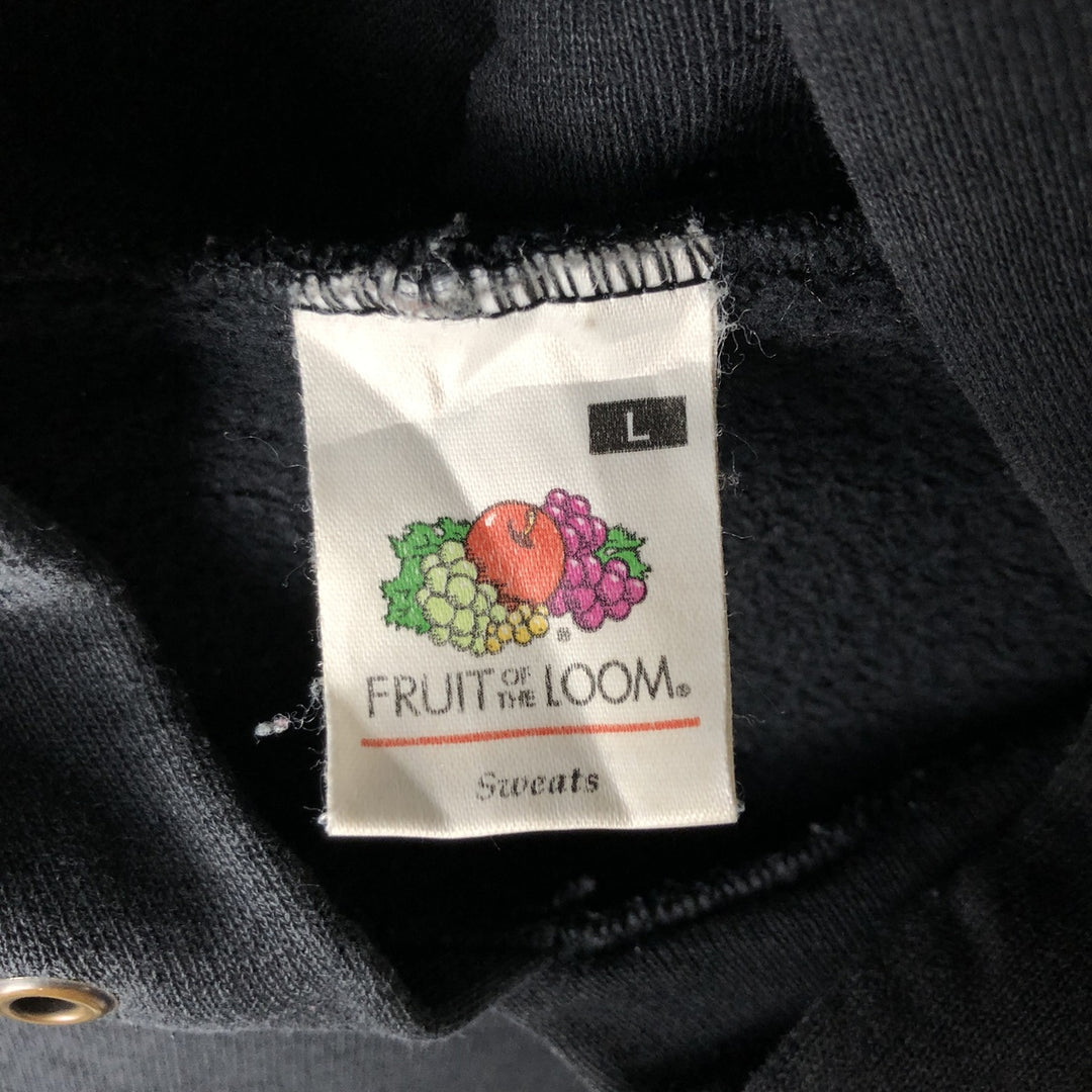 90'S Fruit of the Loom Dragon Pattern Pullover Hoodie, Men's Size L, Vintage cotton black type Vintage Second Hand