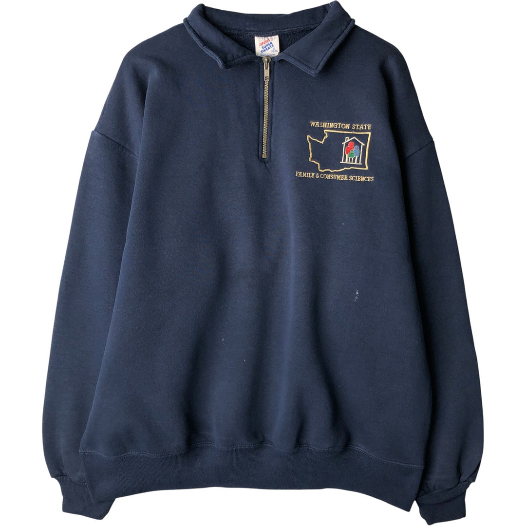 Vintage 90'S Jerzees sweatshirt, men's size XL cotton navy blue type Vintage Second Hand
