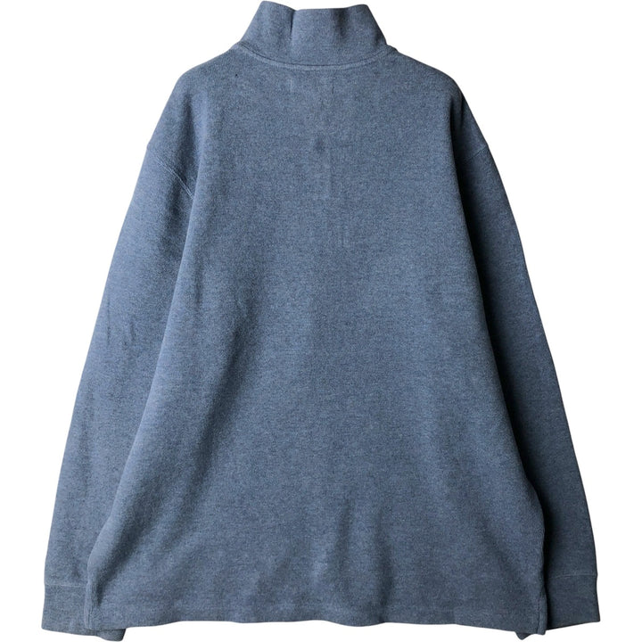 Ralph Lauren POLO by Ralph Lauren Half-Zip Sweatshirt, Men's XL cotton Blue type light blue Vintage Second Hand