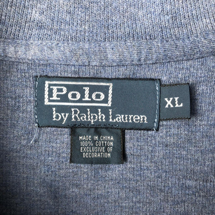 Ralph Lauren POLO by Ralph Lauren Half-Zip Sweatshirt, Men's XL cotton Blue type light blue Vintage Second Hand