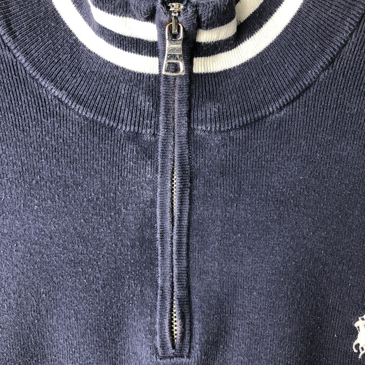 Ralph Lauren POLO by Ralph Lauren Half-Zip Sweatshirt, Men's Size L cotton navy blue type Vintage Second Hand