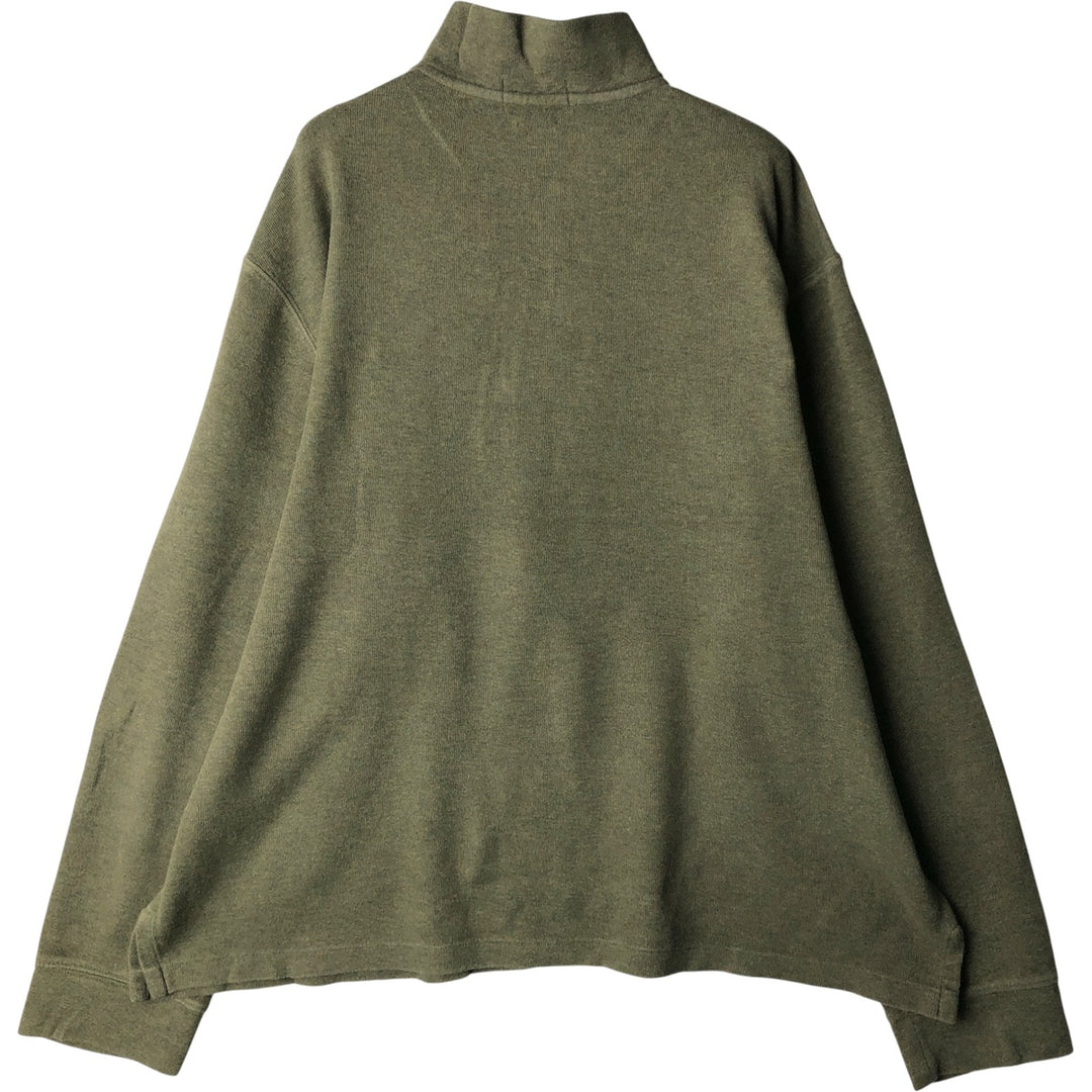 Ralph Lauren POLO RALPH LAUREN ESTATE RIB half-zip sweatshirt, sweatshirt, men's size L cotton Khaki type Vintage Second Hand
