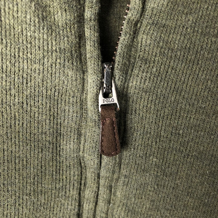 Ralph Lauren POLO RALPH LAUREN ESTATE RIB half-zip sweatshirt, sweatshirt, men's size L cotton Khaki type Vintage Second Hand