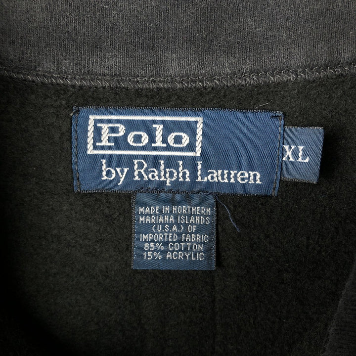 Ralph Lauren POLO by Ralph Lauren Half-Zip Sweatshirt, Men's XL cotton black type Vintage Second Hand