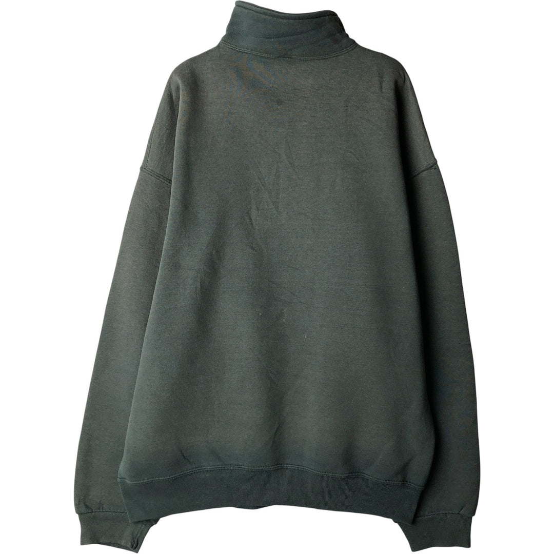 90'S Russell Half-Zip Sweatshirt, Men's, Size XL, Vintage cotton dark green Vintage Second Hand