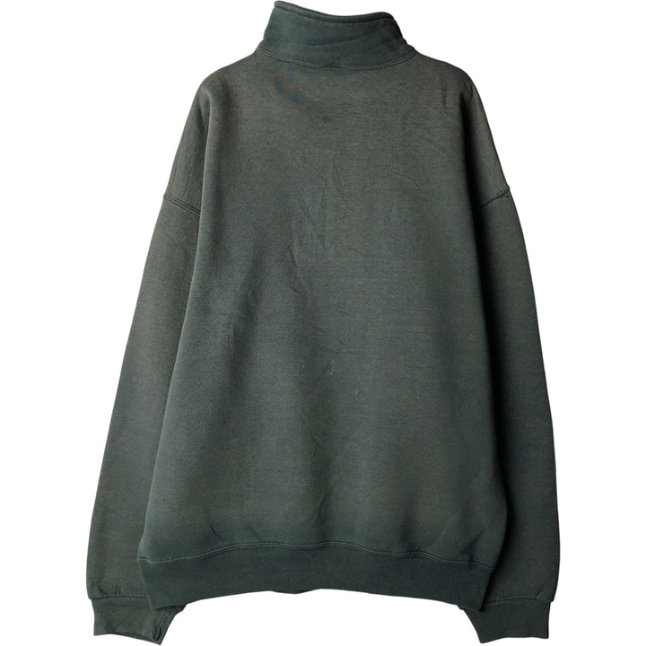 90'S Russell Half-Zip Sweatshirt, Men's, Size XL, Vintage cotton dark green Vintage Second Hand