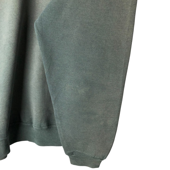 90'S Russell Half-Zip Sweatshirt, Men's, Size XL, Vintage cotton dark green Vintage Second Hand