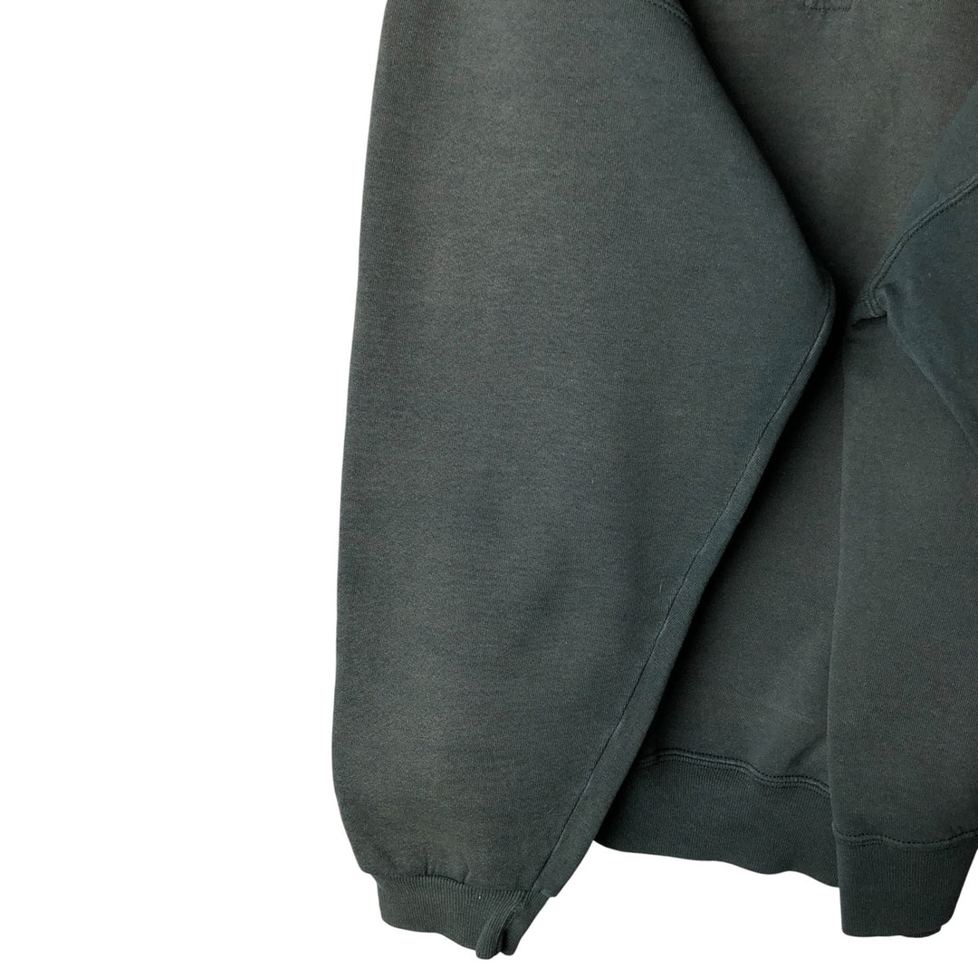 90'S Russell Half-Zip Sweatshirt, Men's, Size XL, Vintage cotton dark green Vintage Second Hand