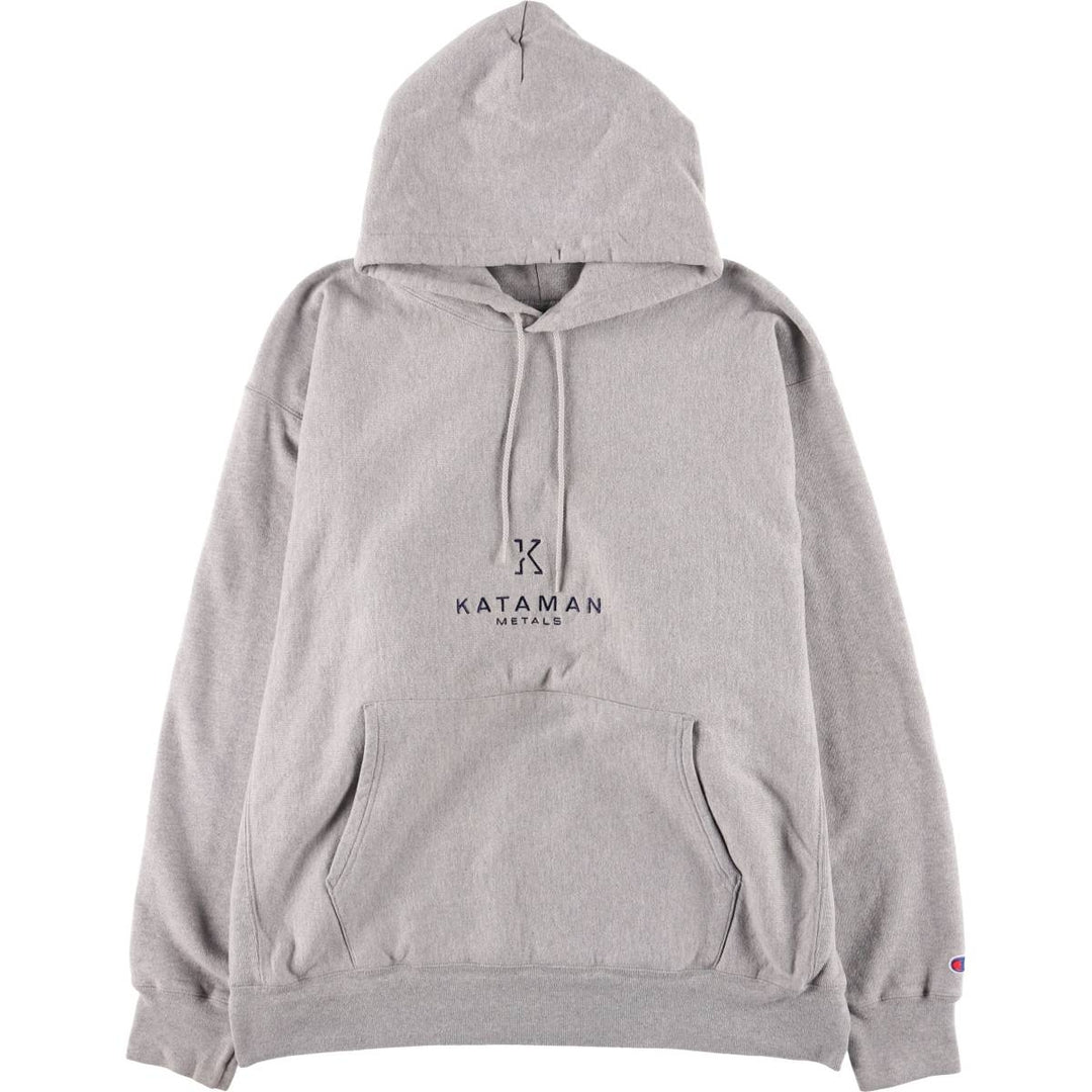 2000'S Champion Premium Reverse Weave Sweatshirt Pullover Hoodie, Men's XL cotton gray type Vintage Second Hand