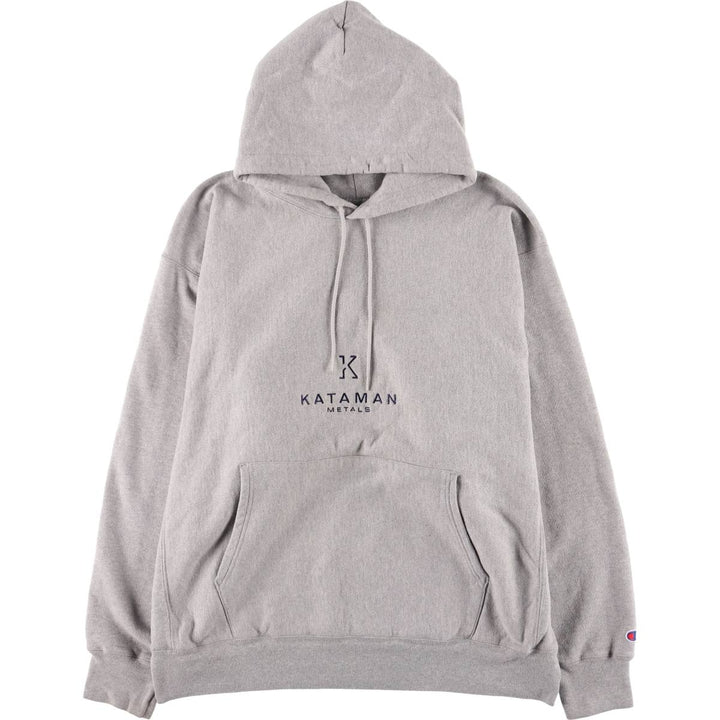 2000'S Champion Premium Reverse Weave Sweatshirt Pullover Hoodie, Men's XL cotton gray type Vintage Second Hand