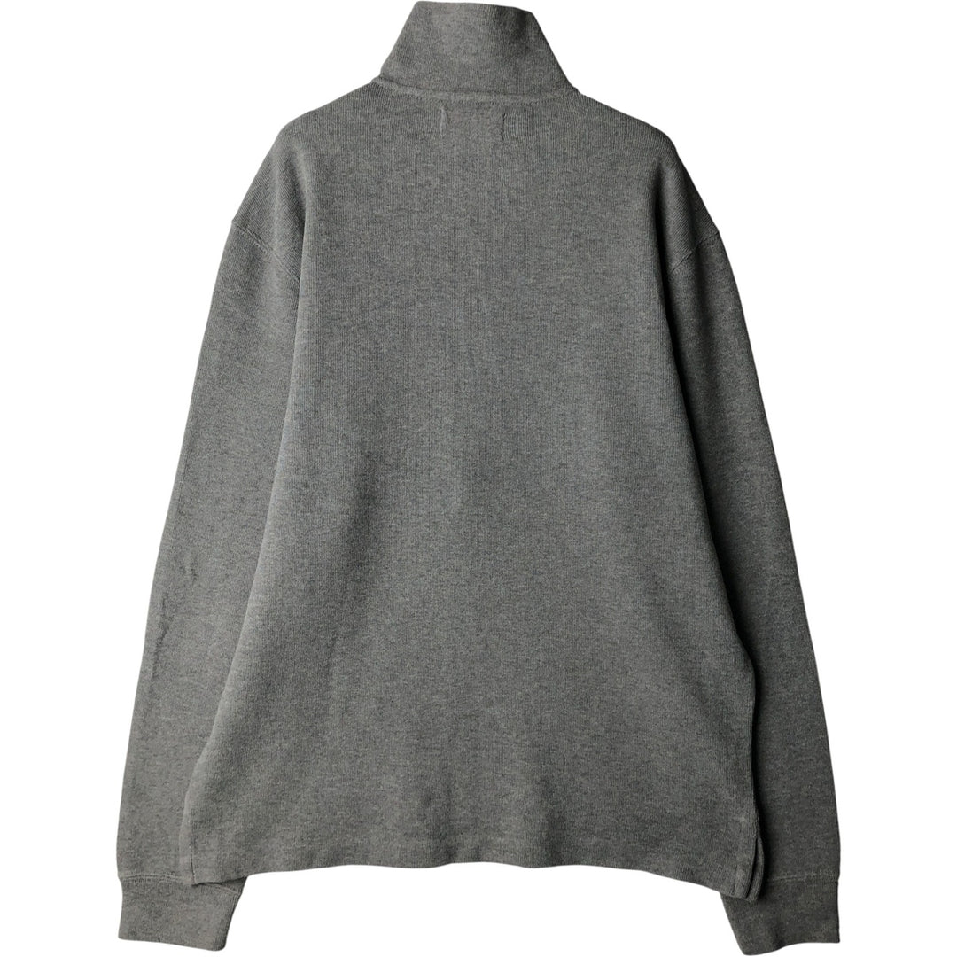Ralph Lauren POLO by Ralph Lauren Half-Zip Sweatshirt, Men's M cotton gray type Vintage Second Hand