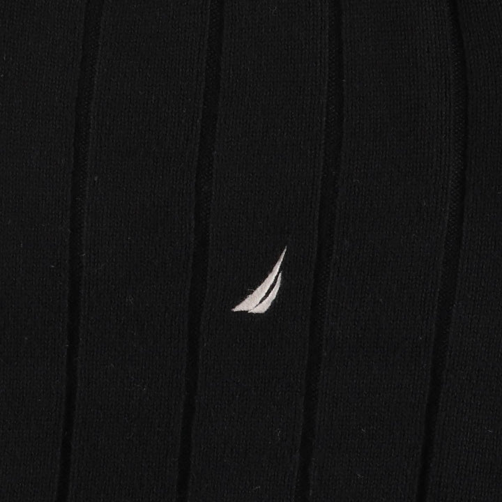 2000'S Nautica Striped V-Neck Cotton Knit Sweater, Men's XL cotton black type Vintage Second Hand