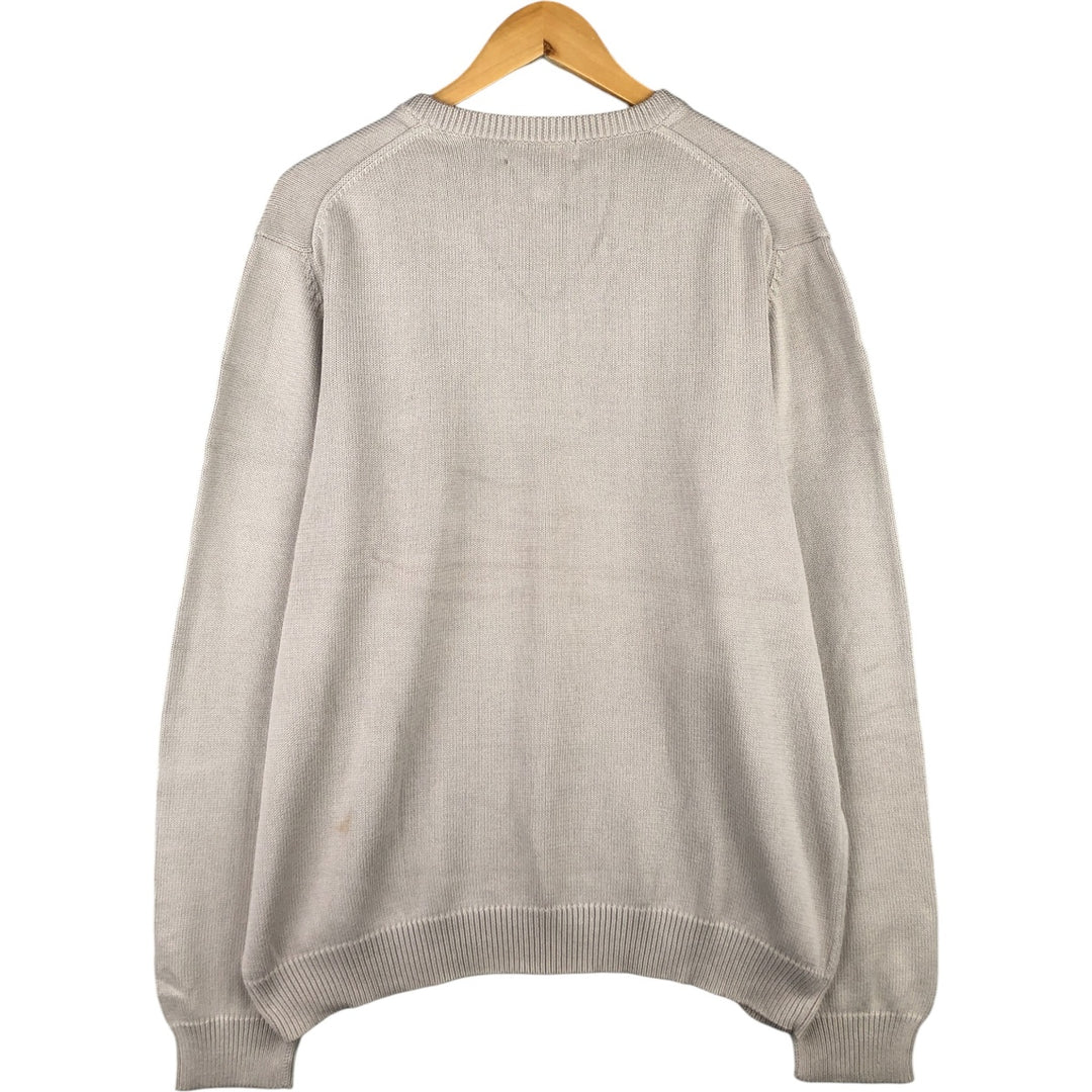 Brooks Brothers V-neck cotton knit sweater, men's size XL cotton Beige type Vintage Second Hand