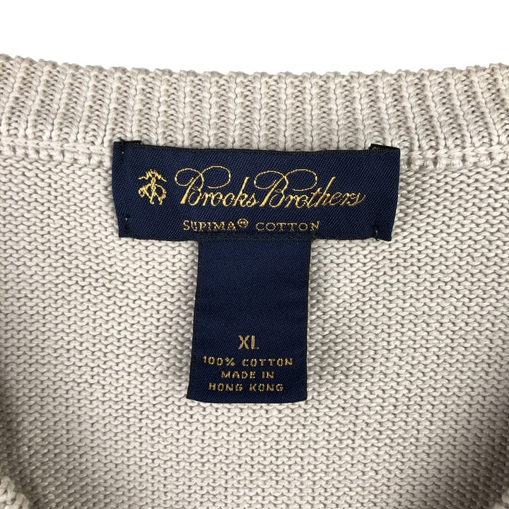 Brooks Brothers V-neck cotton knit sweater, men's size XL cotton Beige type Vintage Second Hand
